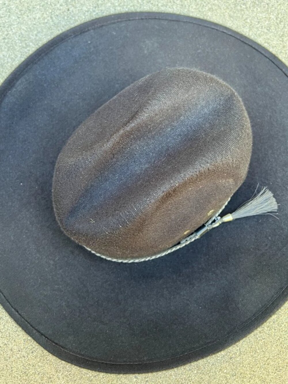 MOKSMAN HATS Mexico 100% Wool Cowboy Hat Men's MEDIUM Hard Brim Cap Black Felt - Picture 3 of 6